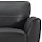 Armen Living Jedd Contemporary Chair in Genuine Black Leather with Brown Wood Legs LCJD1BL - alternate 6